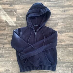 Brandy Melville Navy Blue Hooded Sweater